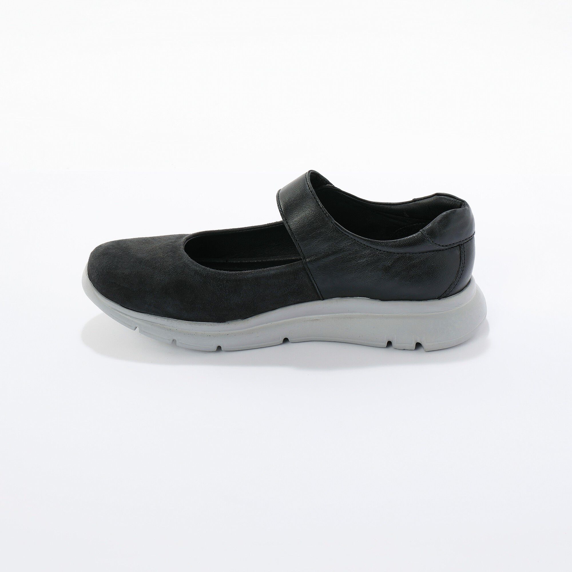 Ballerines de marche scratchées, cuir