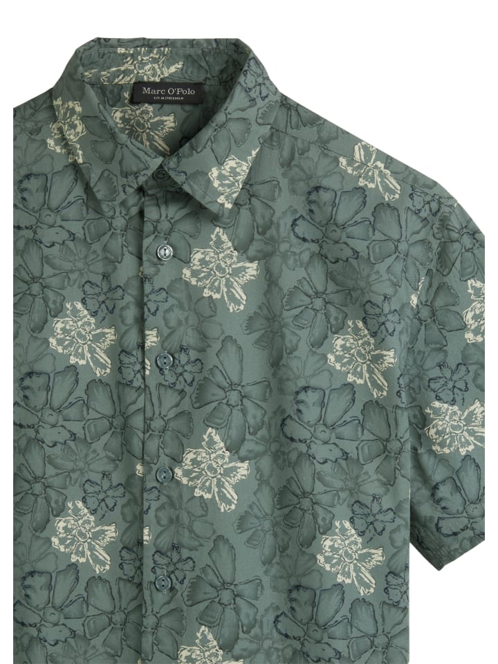 Marc O'Polo TEENS-BOYS Hemd in WASHED GREEN AOP günstig kaufen