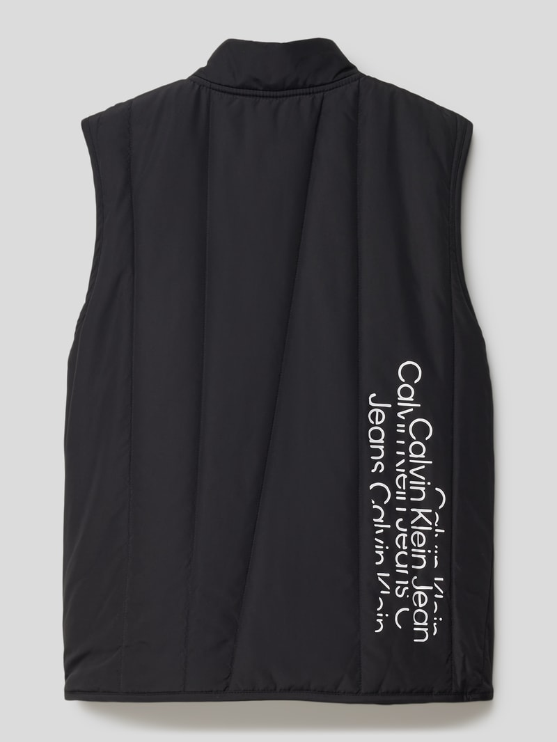 Steppweste mit Stehkragen Modell 'STEAMING LOGO VEST' in schwarz