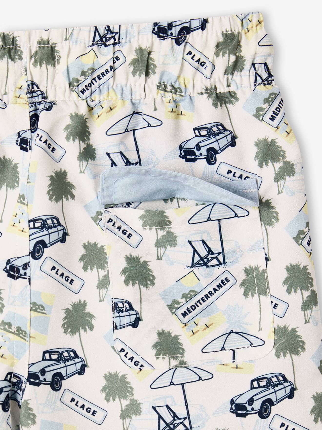 Vertbaudet Jungen Badeshorts Oeko-Tex - beige bedruckt