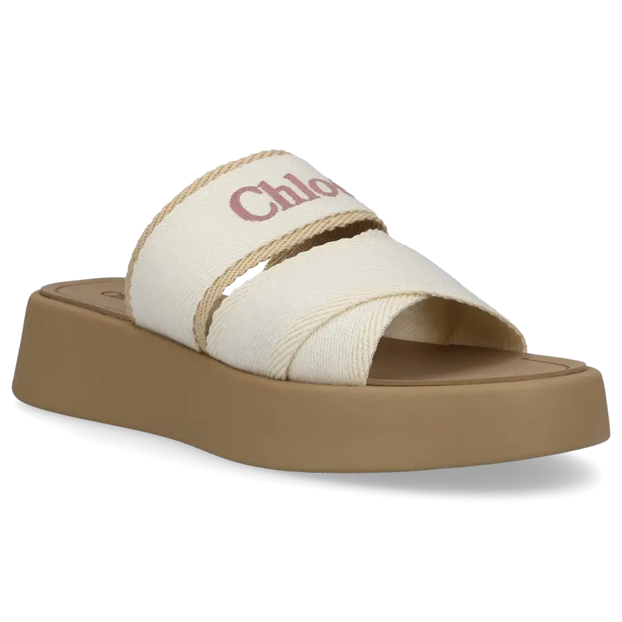 Chloé - Pantoletten MILA Textil - weiß