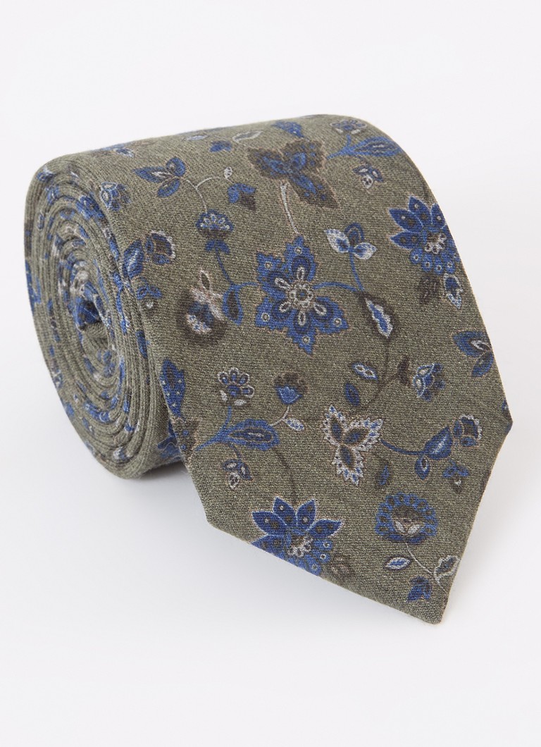 Profuomo Wool Tie with Floral Print