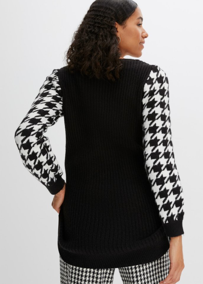 Pullover mit gemusterten Ärmeln