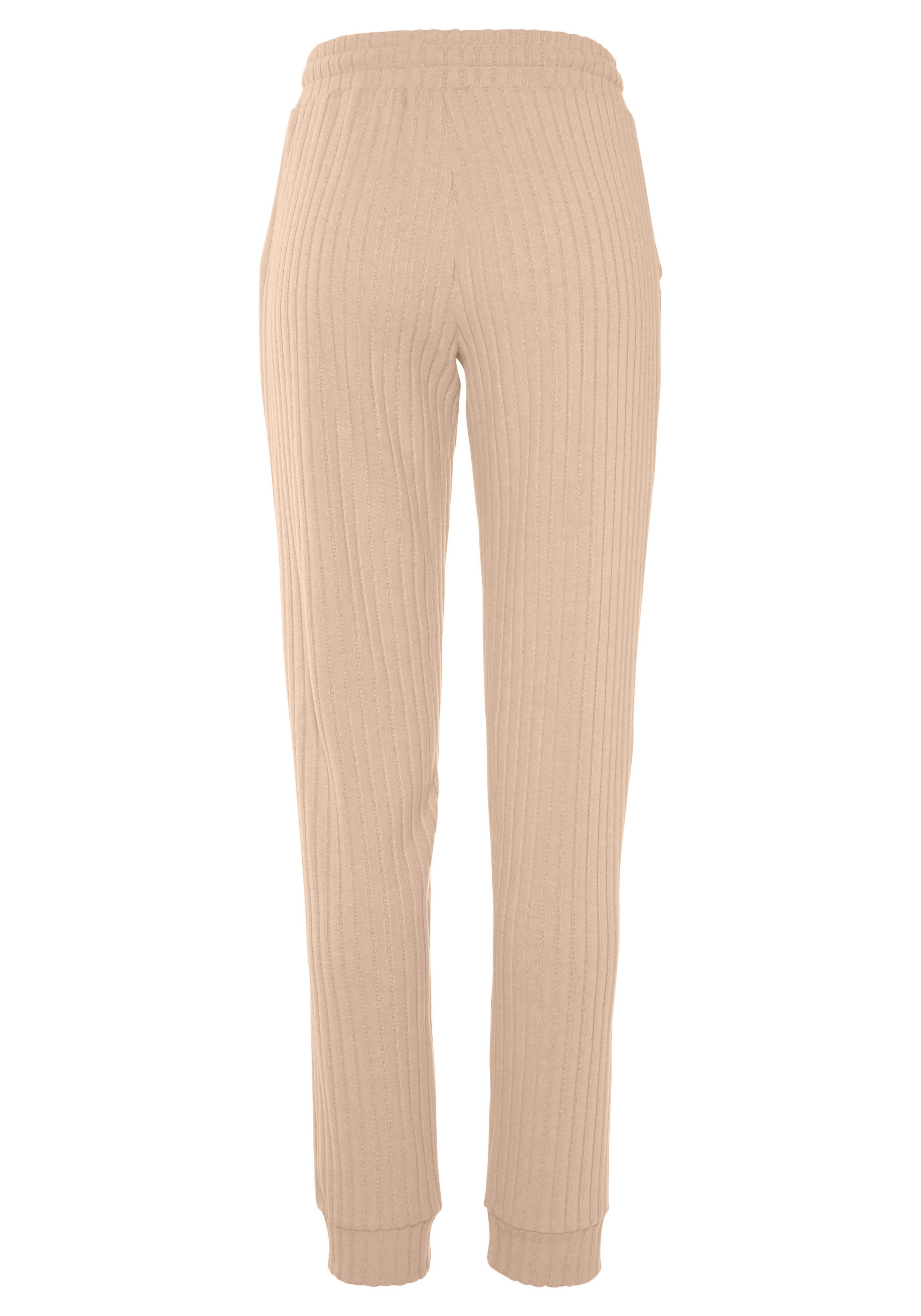 LASCANA Homewearhose -Loungehose in Ripp-Qualität und praktischen Taschen, Loungeanzug