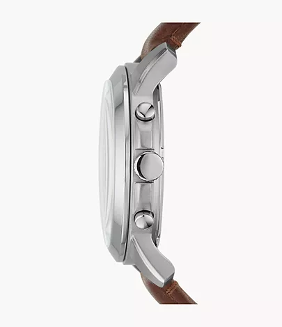 Fossil Herrenuhr Grant Leder Schwarz
