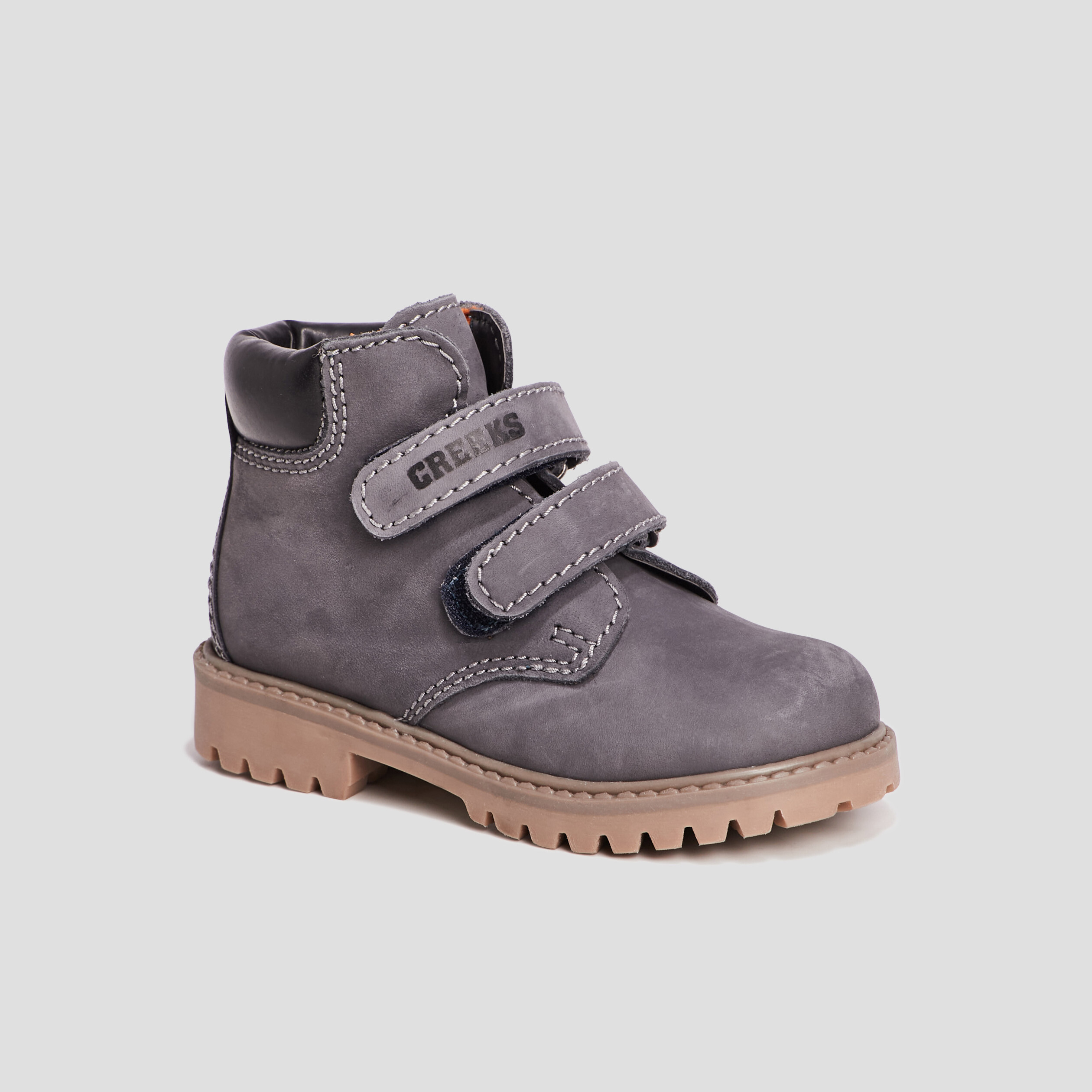 Bottines à scratchs en cuir bleu garçon | La Halle