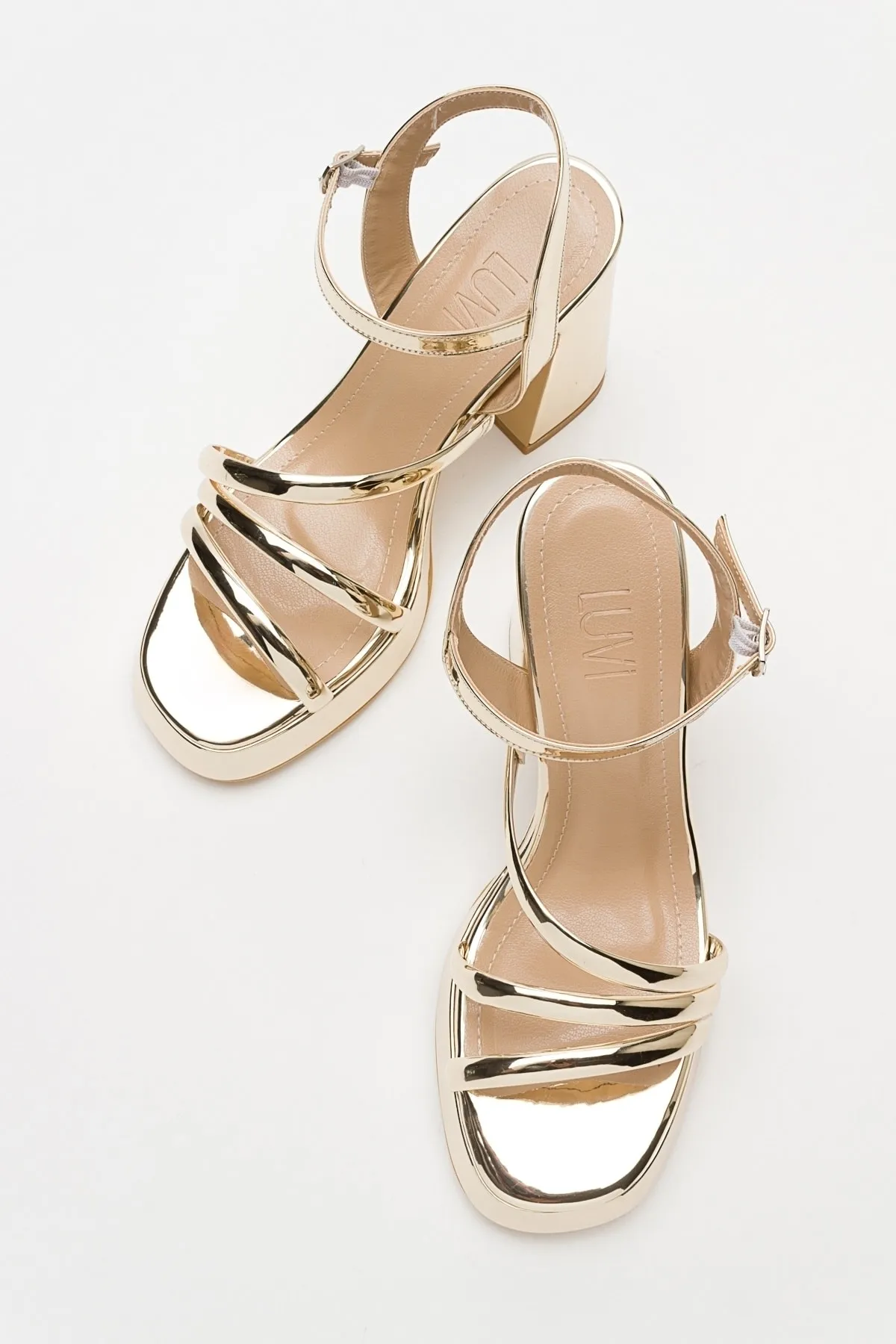 LuviShoes  HEAS Gold Damen-Schuhe mit Absatz
