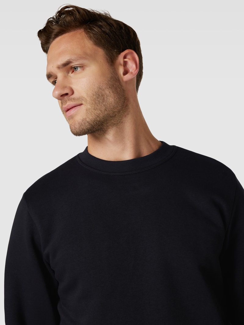 Sweatshirt mit Rundhalsausschnitt Modell 'TILO' in schwarz