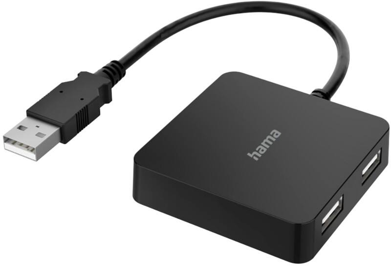 Hama USB Hub Entry Line USB Typ A Stecker, 4 x USB 2.0 Anschlüsse Schwarz