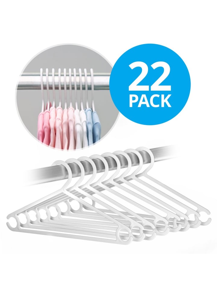 LaLoona Kleiderbügel für Babys und Kinder (22 Stück) - Weiß in weiss günstig kaufen onesize
