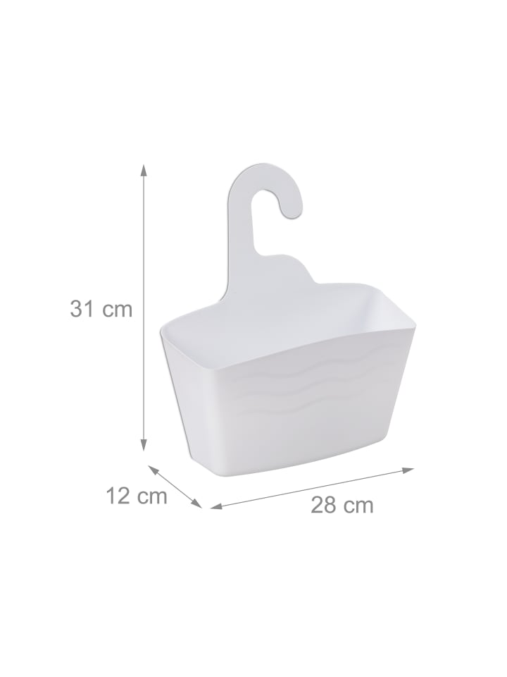 relaxdays 3 x Duschkorb in Weiß - (B)28 x (H)31 x (T)12 cm günstig kaufen onesize