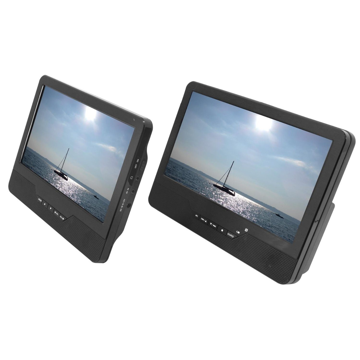 Soundmaster PDB1800 portabler DVD-Player Akku 2 Monitore Kopfstützenhalterung Auto DVD-Player