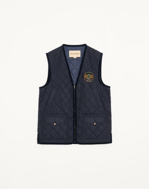 Valentino letvægts nylonvest med broderet Valentino-mærke