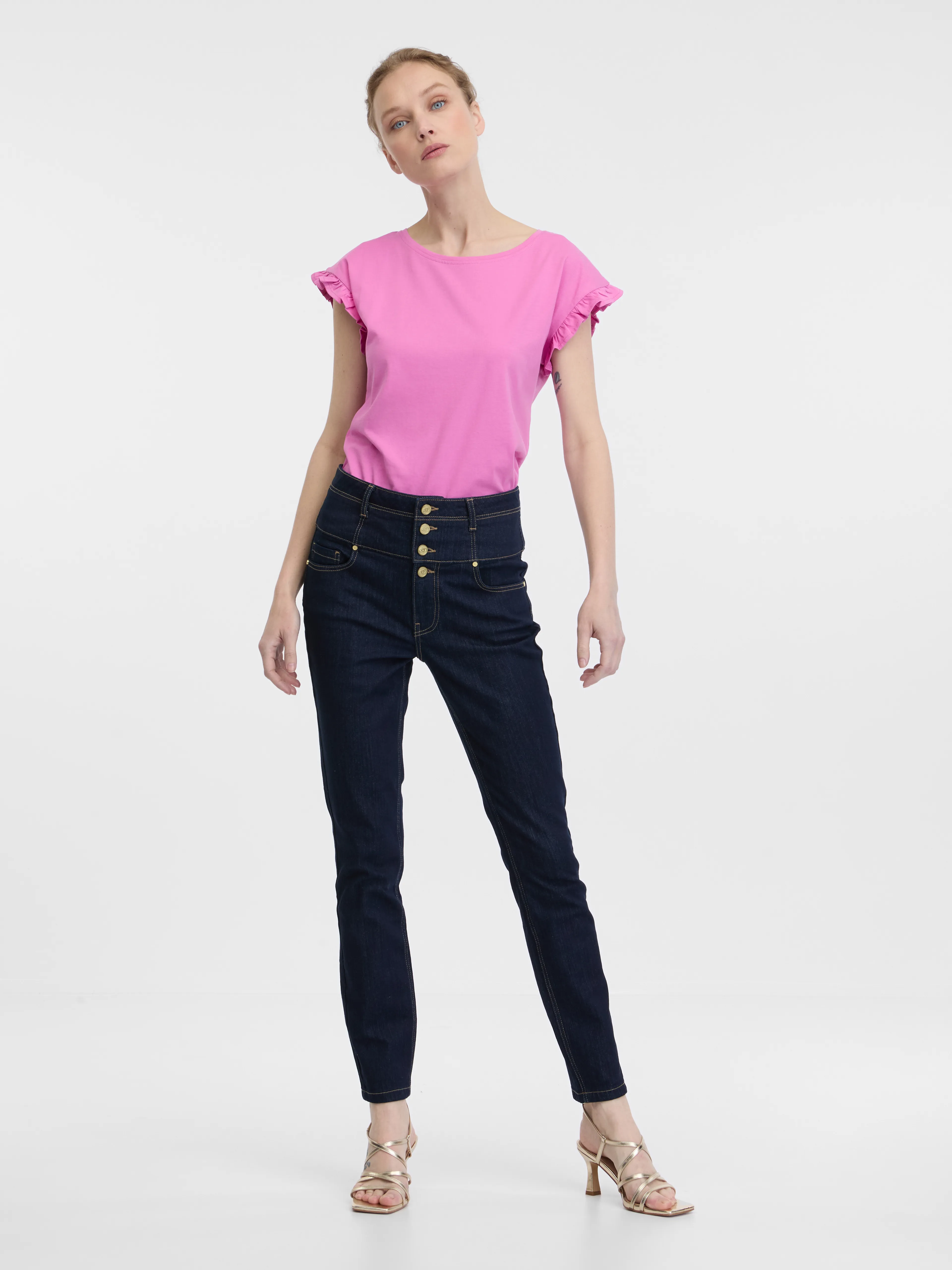 Rosa Damen Kurzarm-T-Shirt ORSAY