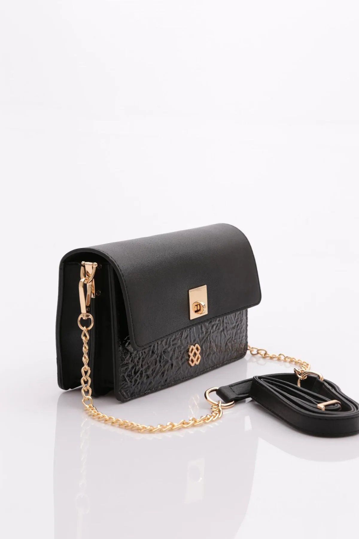 DGN  045 Mini Umhängetasche für Damen - Schwarz Matt