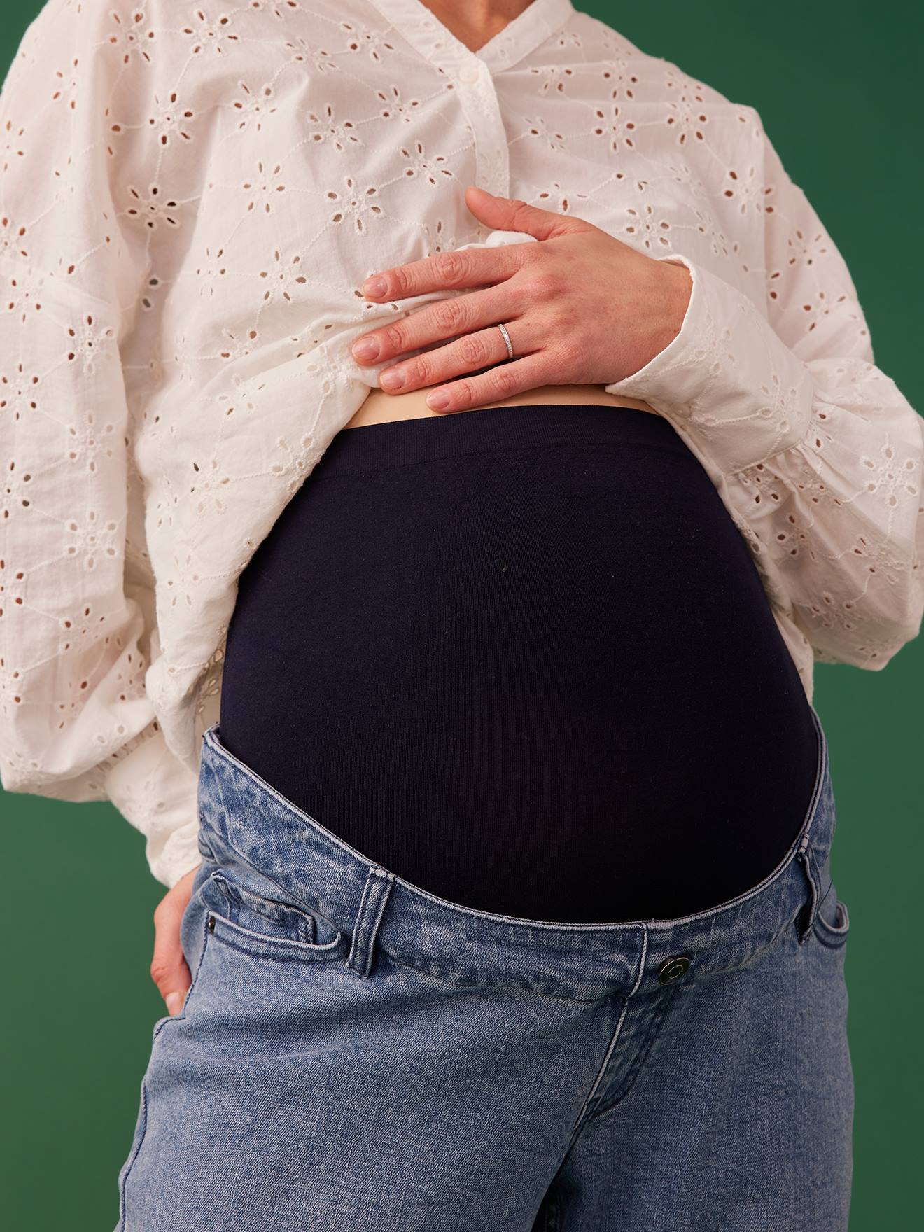 Envie de Fraise Gerade Umstandsjeans mit Seamless-Bund ENVIE DE FRAISE Oeko-Tex - gebleicht