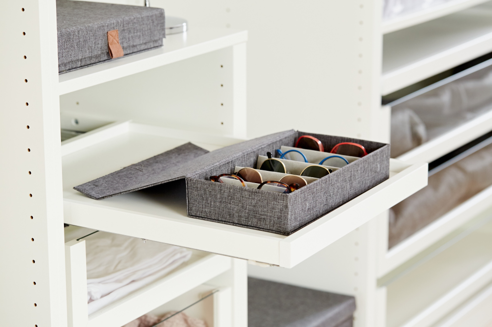Brillen-Box Premium Grau meliert