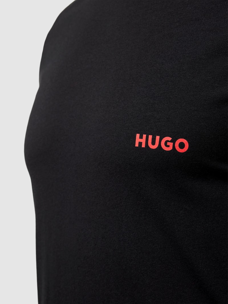 Longsleeve mit geripptem Rundhalsausschnitt in schwarz