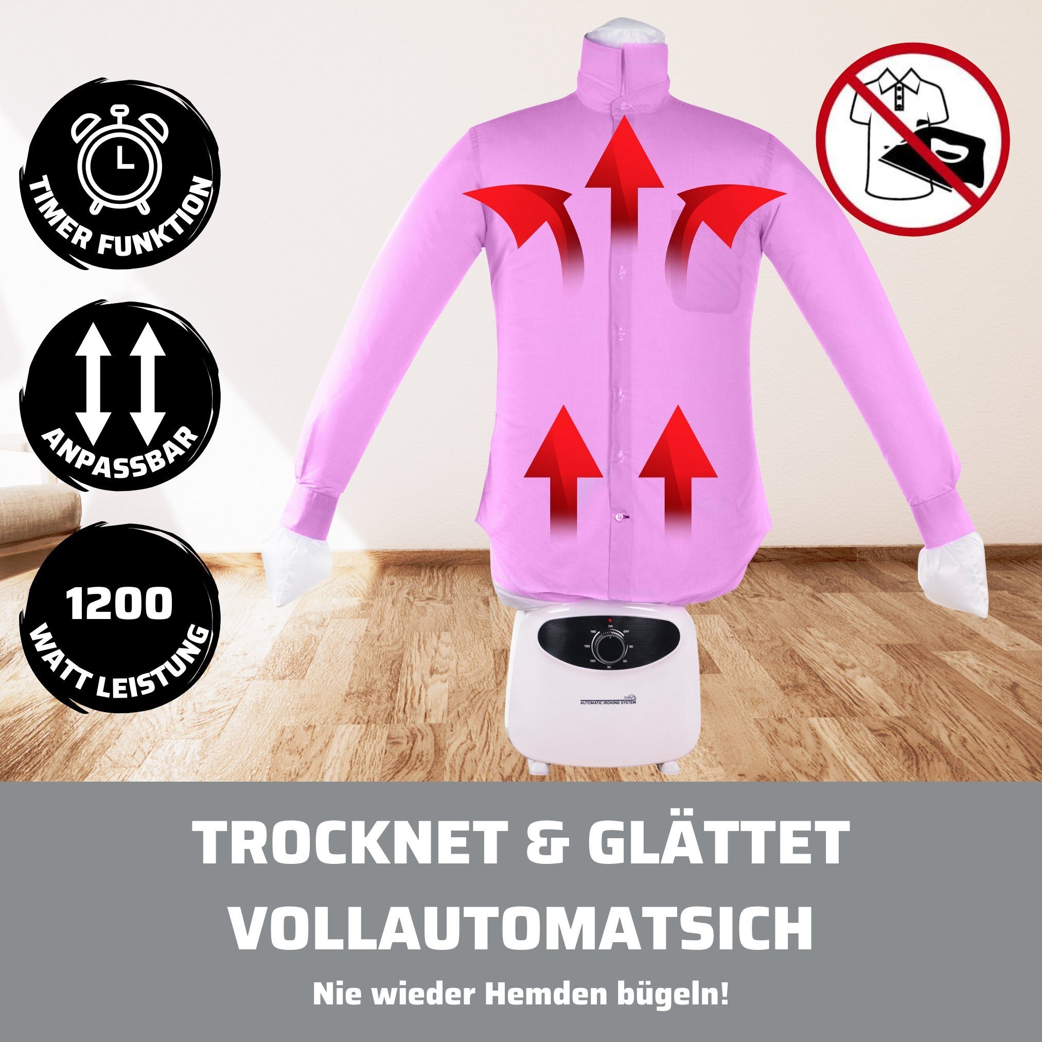 Starlyf Bügelsystem Automatic Ironing System, 1200,00 W, Automatisches Bügelsystem – Bügelroboter, trocknen und bügeln