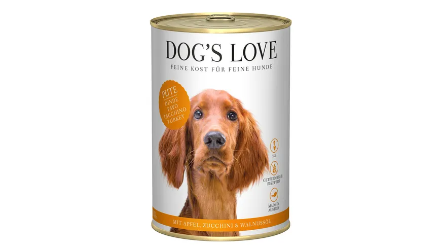 DOG'S LOVE Hundenassfutter Adult Pute 400 g