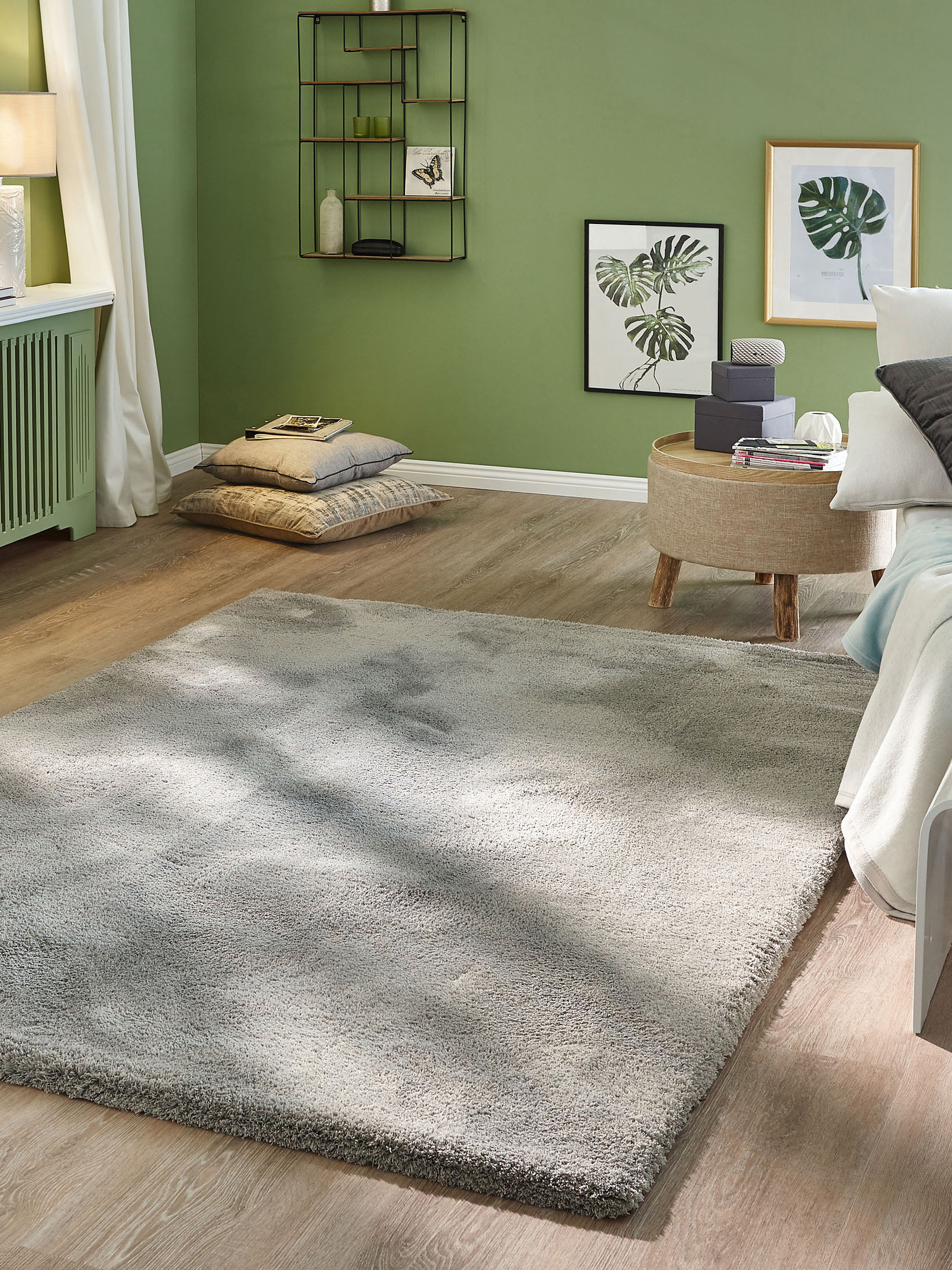Tenderness Hochflor-Teppich, Silber