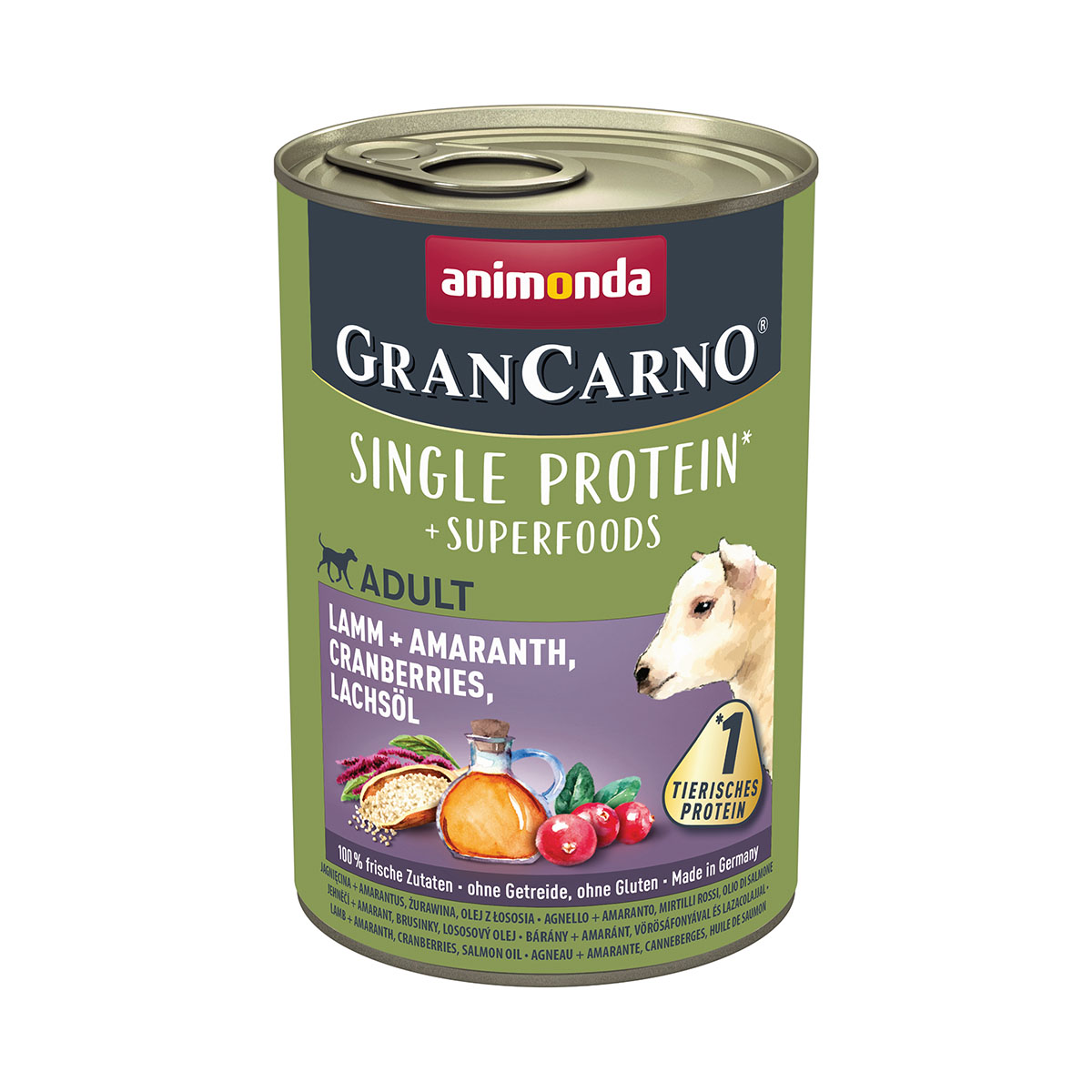 animonda GranCarno superfoods Lamm + Amarant + Cranberry + Lachsöl