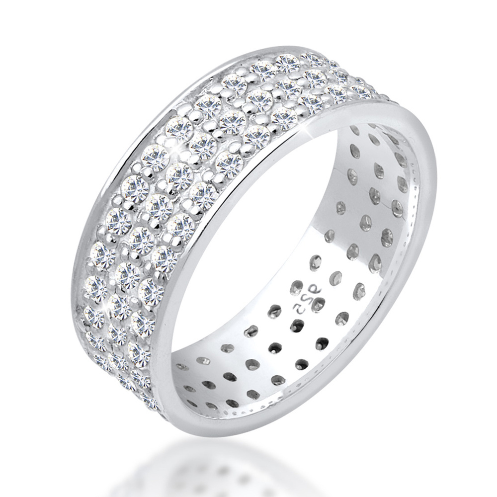 Elli Elli Bague Ring Kristalle 925 Sterling Silber Bague