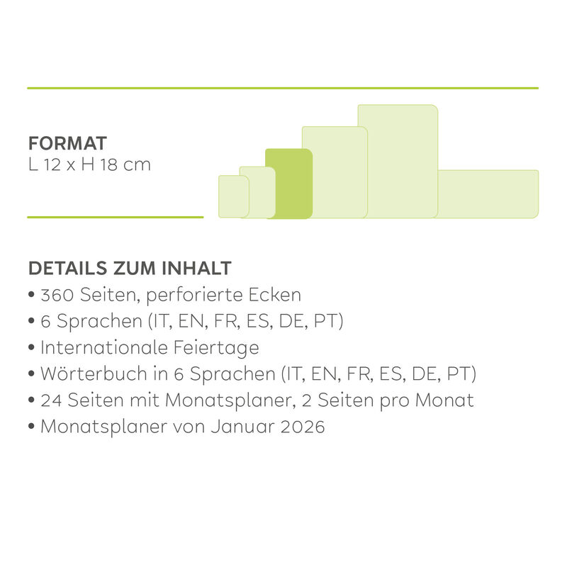 12-mesačný plánovač - 1 deň na stranu - Stredný - 2025