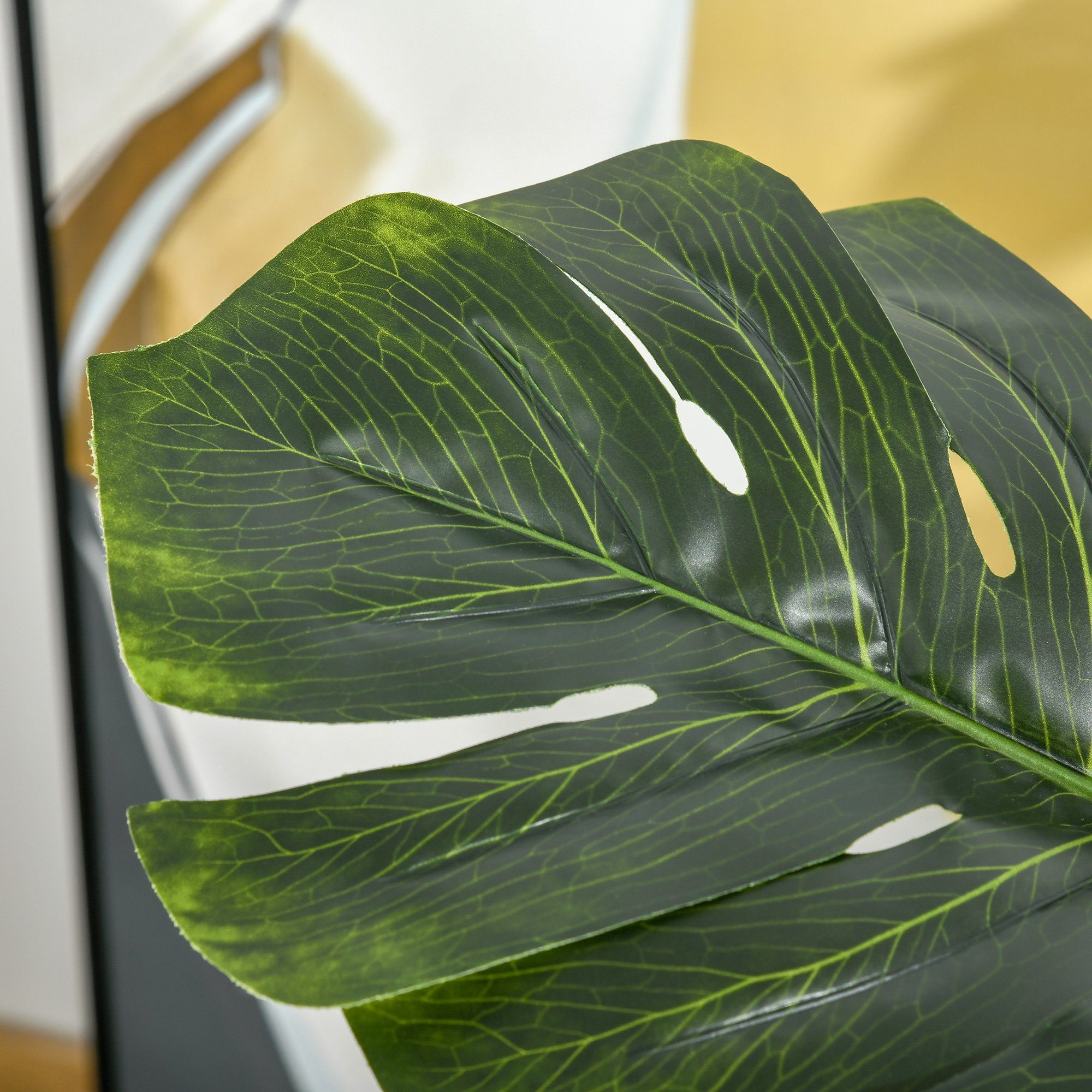 Kunstpflanze künstliche Pflanze Blatt, HOMCOM, Höhe 110 cm, im Topf 110 cm künstlicher Monstera Kunstbaum Zimmerpflanze