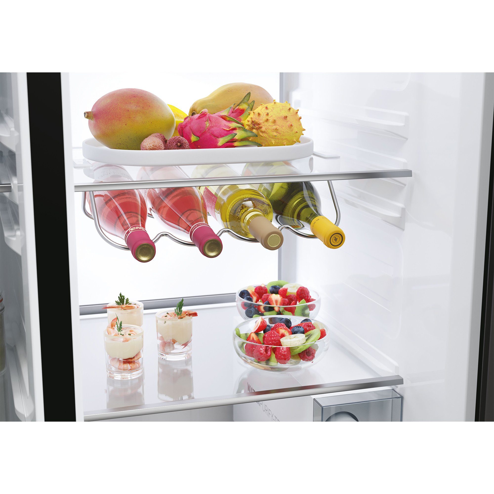 Haier Side-by-Side Front aus Edelstahl schwarz HSW79F18DIPT, 177,5 cm hoch, 90,5 cm breit, Wasser/Eiswürfeldispenser, No Frost, Smart hON App-WIFI