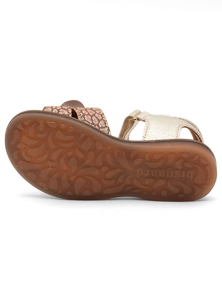bisgaard Leder-Sandalen in Gold/ Braun günstig kaufen