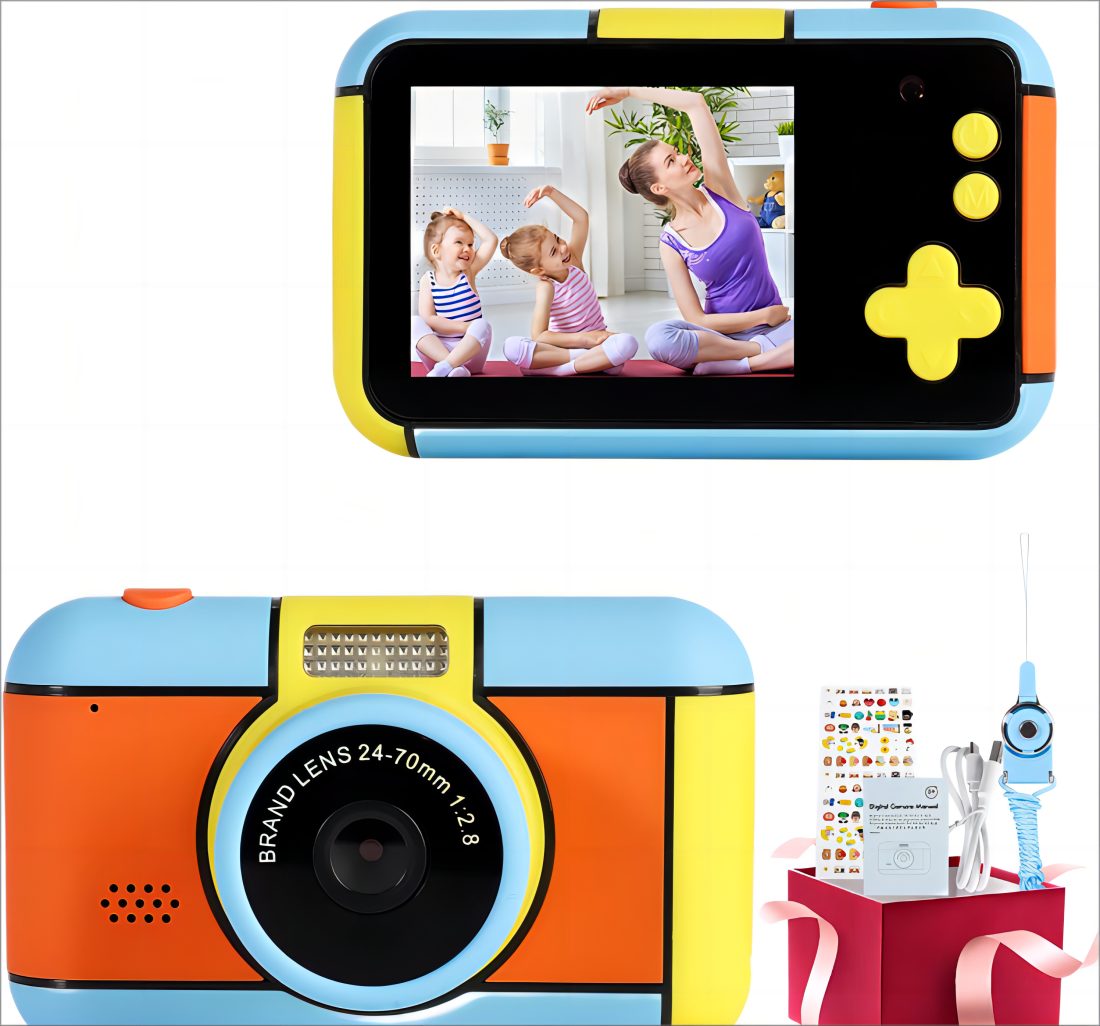 Yoyaxi Kinderleicht-Serie01 Sofortbildkamera (Duale Kameras vorne und hinten, Bequemer für Selfies, 2,4 Zoll LCD Bluetooth und Silikonmaterialien, Einfach zu tragen, Bestes Geschenk für Kinder)