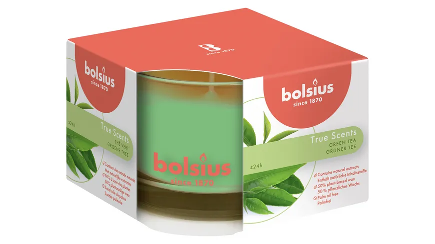 bolsius Duftglas medium True Scents Grüner Tee Grüner Tee