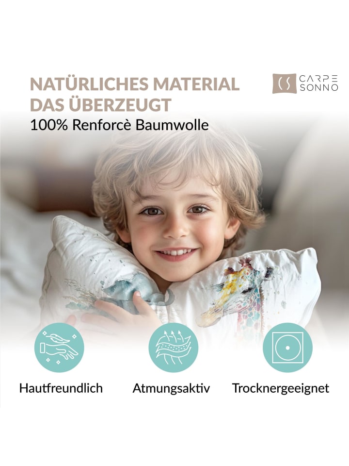 Carpe Sonno Kinderbettwäsche 135x200 Jungen Mädchen Tiere in Rosa günstig kaufen 135 x 200   80 x 80 cm