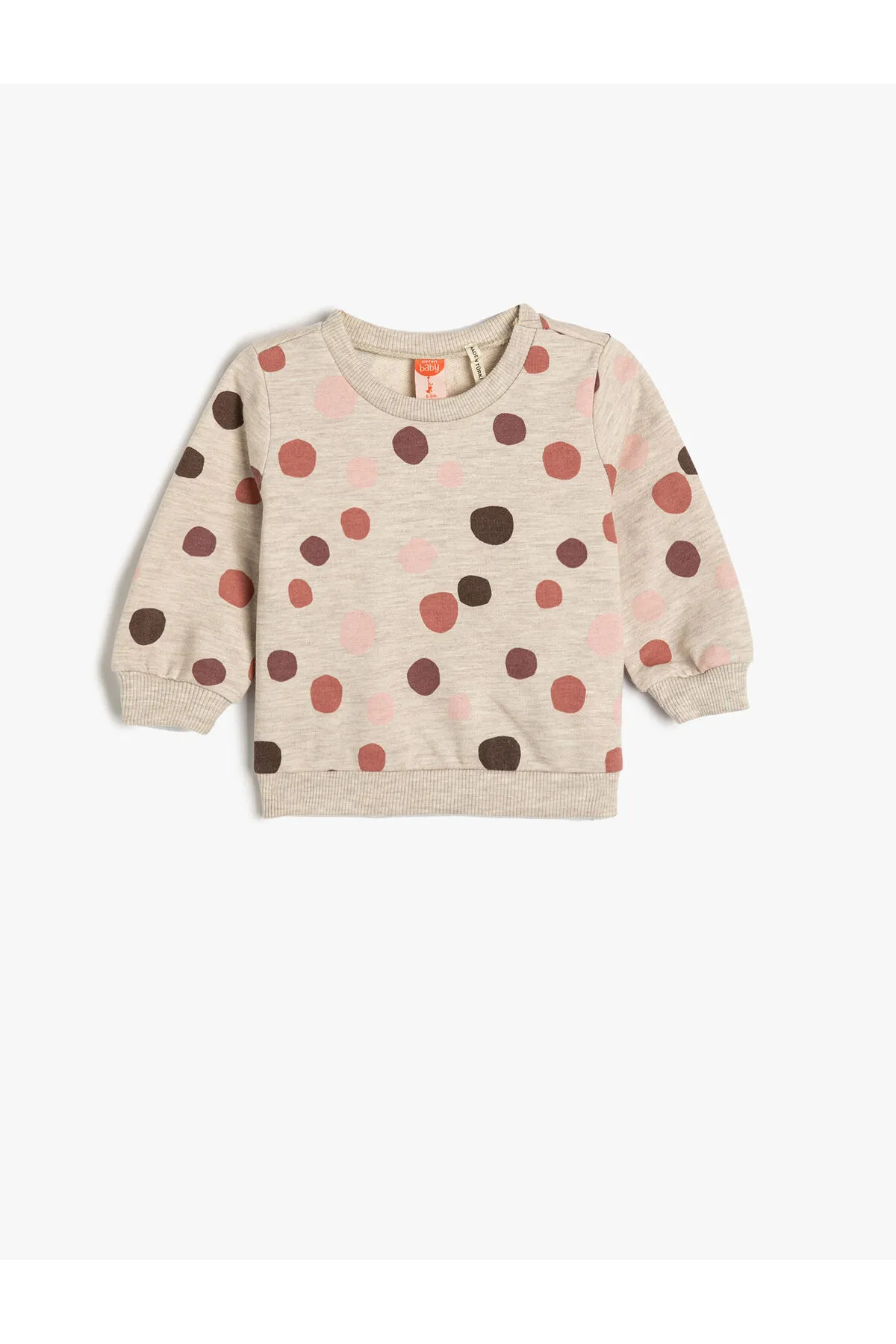 Koton  Sweatshirt mit langen Ärmeln und Rundhalsausschnitt. Detaillierter Aufdruck
