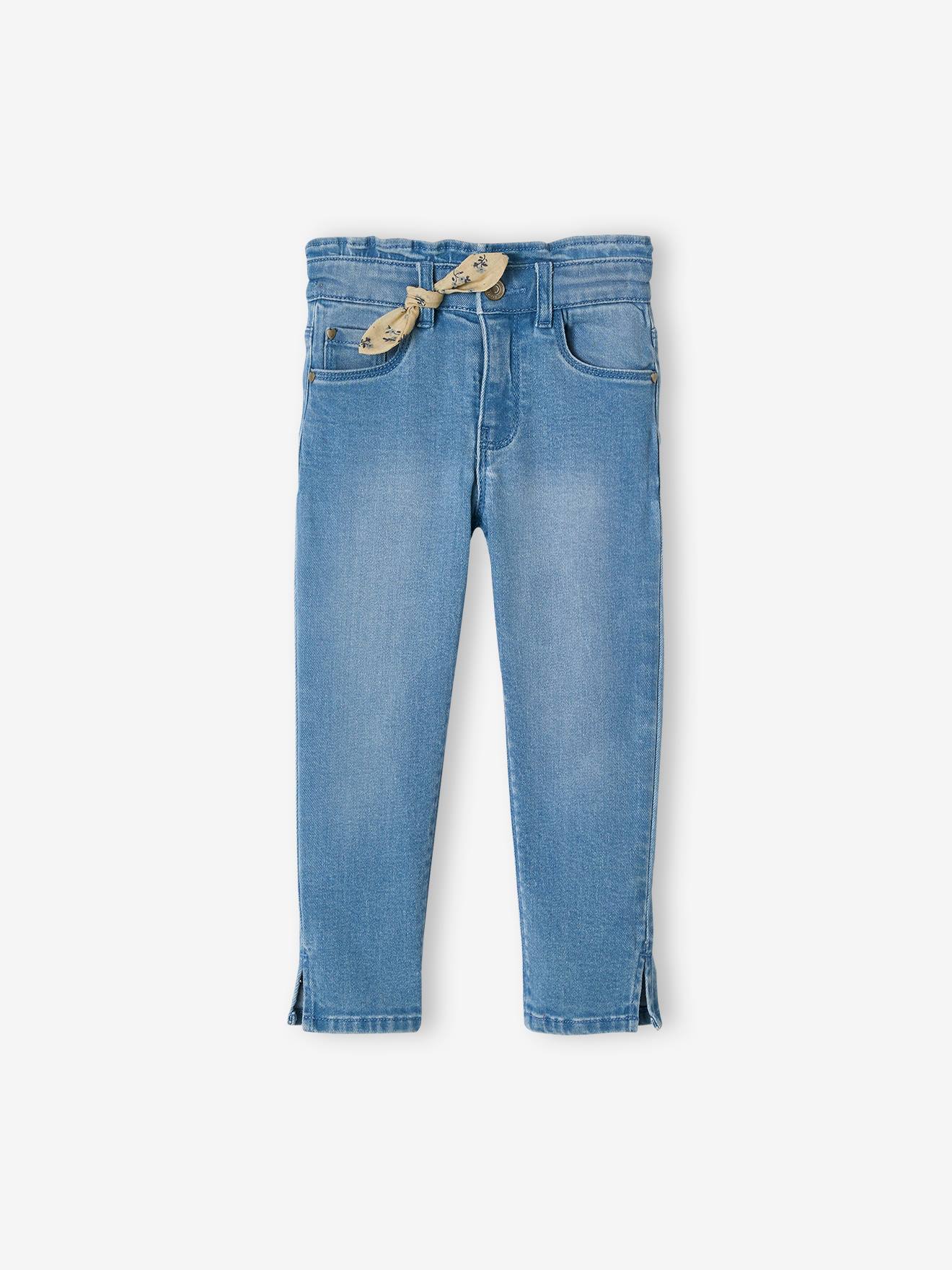 Vertbaudet Mädchen 3/4-Jeans mit Schleife - double stone