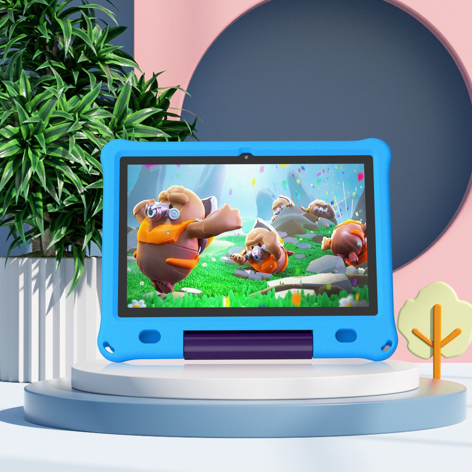 Ulife Lerntablet VASOUN B10K, für Kinder ab 2 Jahren, 10 Zoll, Android 12, fallfest, kostenloser Lern-Apps, Augenschutz, System der elterlichen Kontrolle