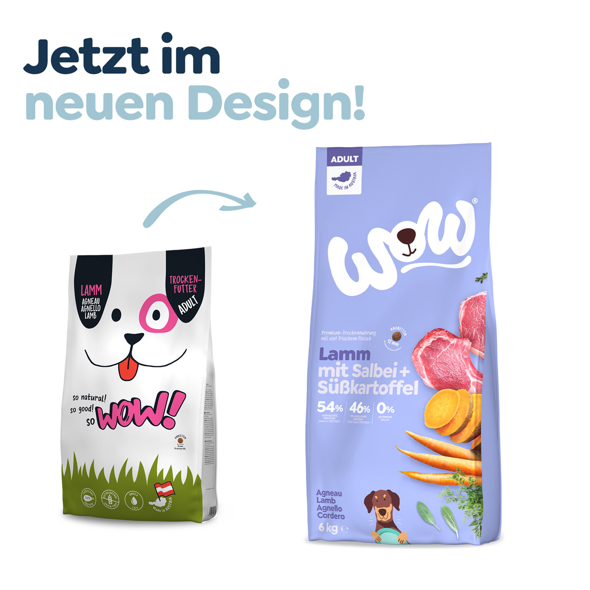 WOW Adult Lamm mit Salbei und Süßkartoffel 6kg bei ZooRoyal