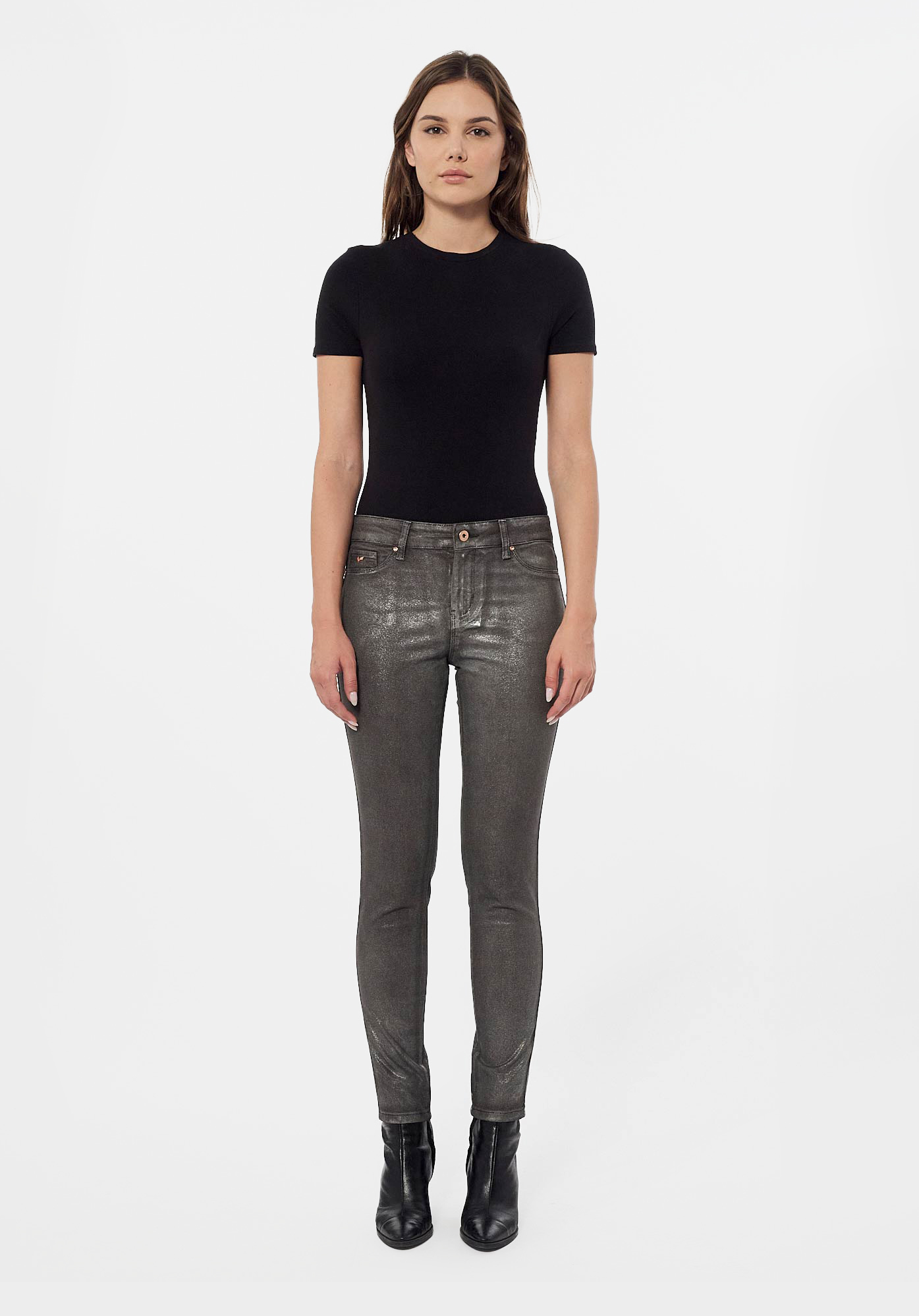 SOHER  Jean skinny enduit Femme