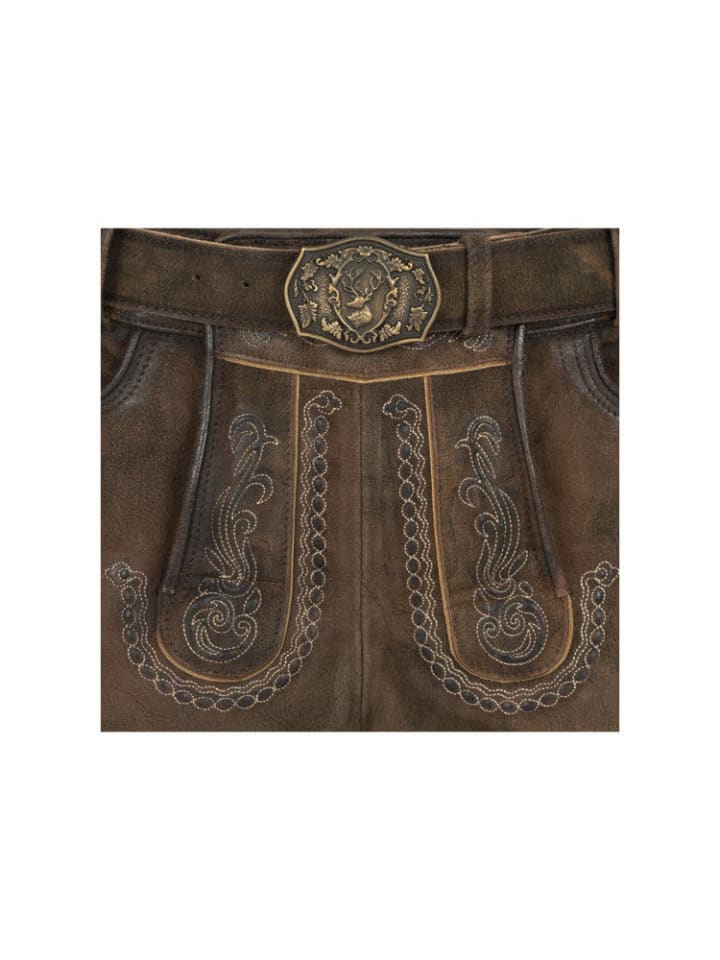 Nübler Lederhose kurz Luther in Dunkelbraun günstig kaufen