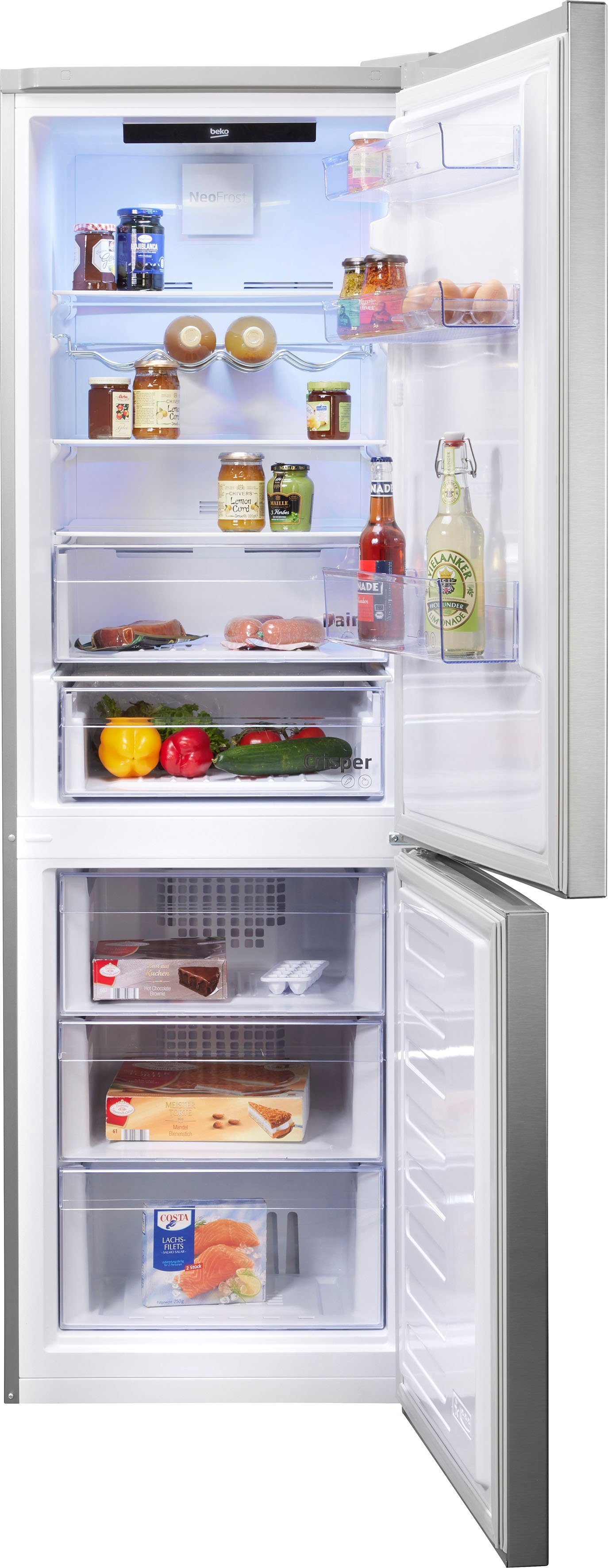 BEKO Kühl-/Gefrierkombination RCNA366E60XBN, 185,2 cm hoch, 59,5 cm breit
