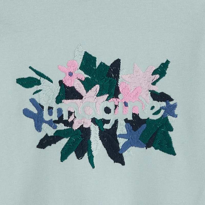 T-shirt bleu fille en coton biologique Catimini