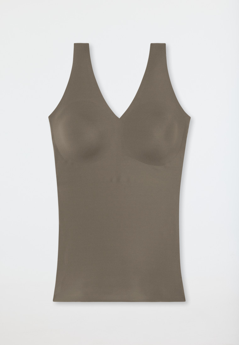 Trägertop Mikrofaser herausnehmbare Pads taupe - Invisible Soft