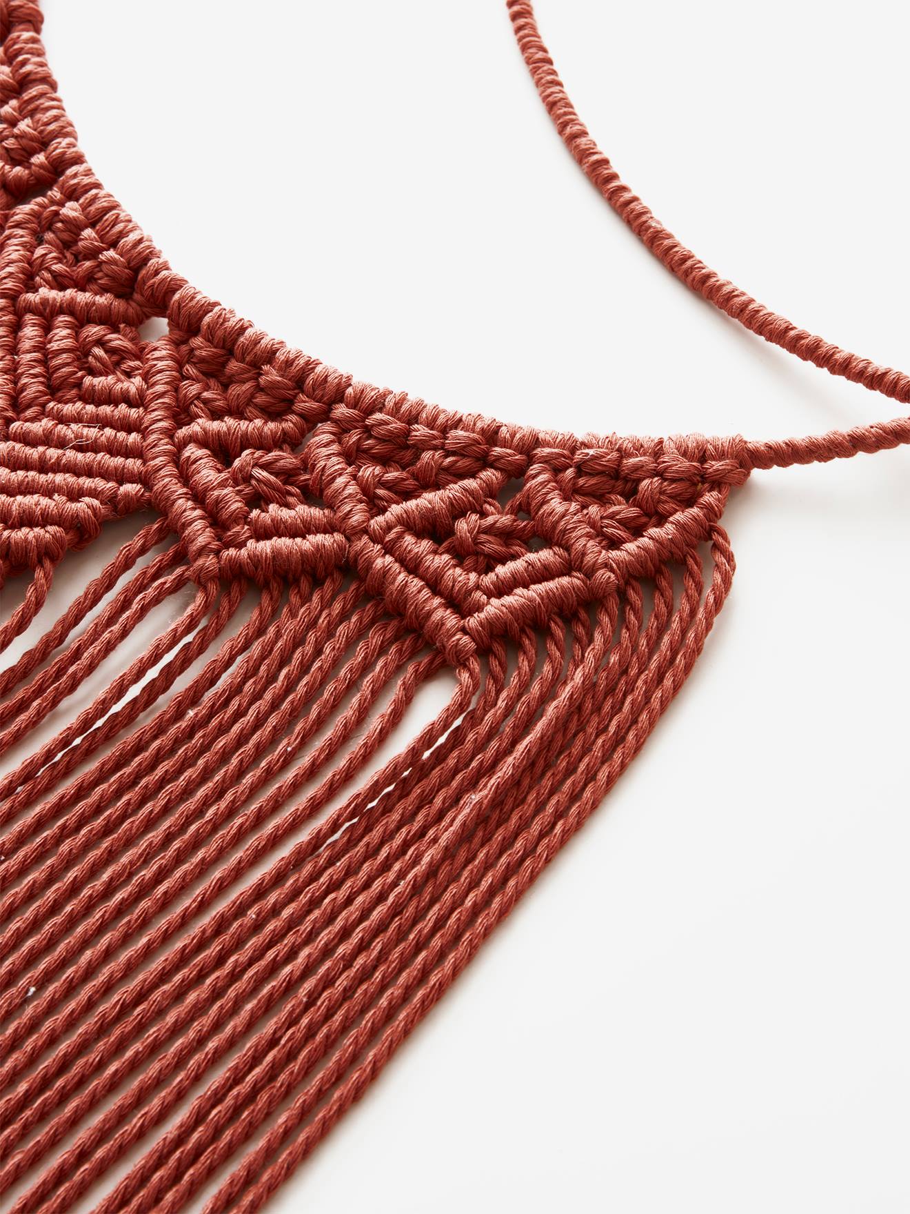 Attrape-rêves XL lune en macramé terracotta