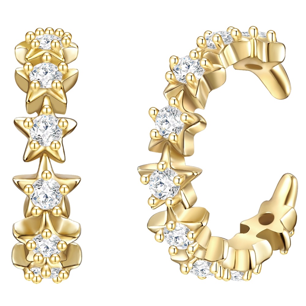 Glanzstücke München Manchette d'oreille en argent Étoiles Argent sterling Oxyde de zirconium (CZ) en  Boucles d'oreilles