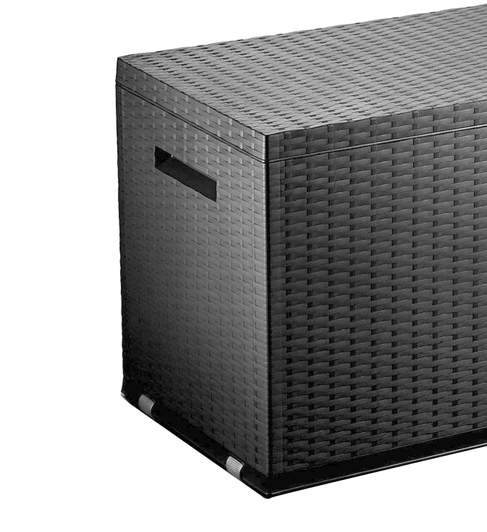 dynamic24 Auflagenbox, Auflagenbox Rattan Optik 120cm