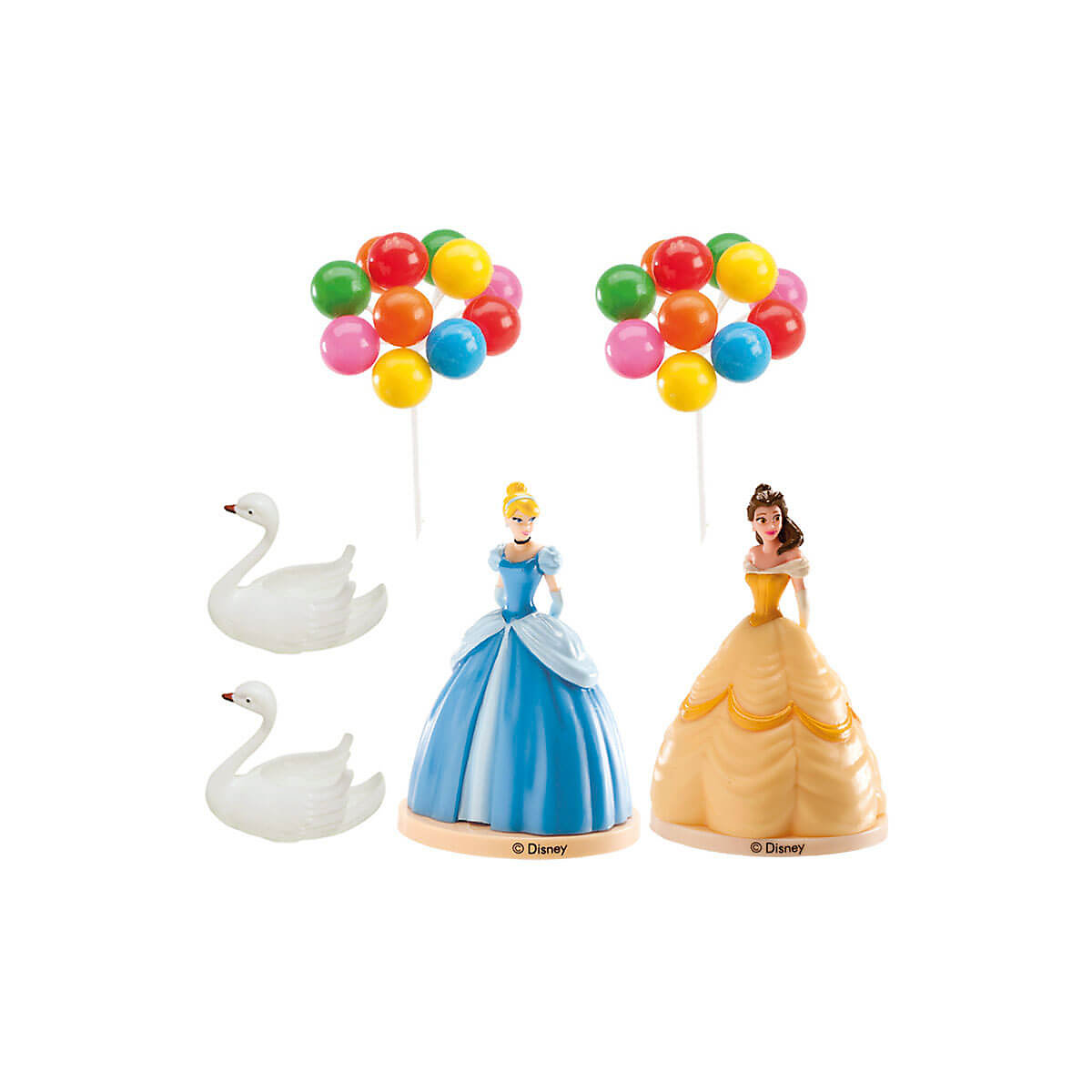 Tortendeko Set   Prinzessinen zum Geburtstag, 6-teilig, Cinderella