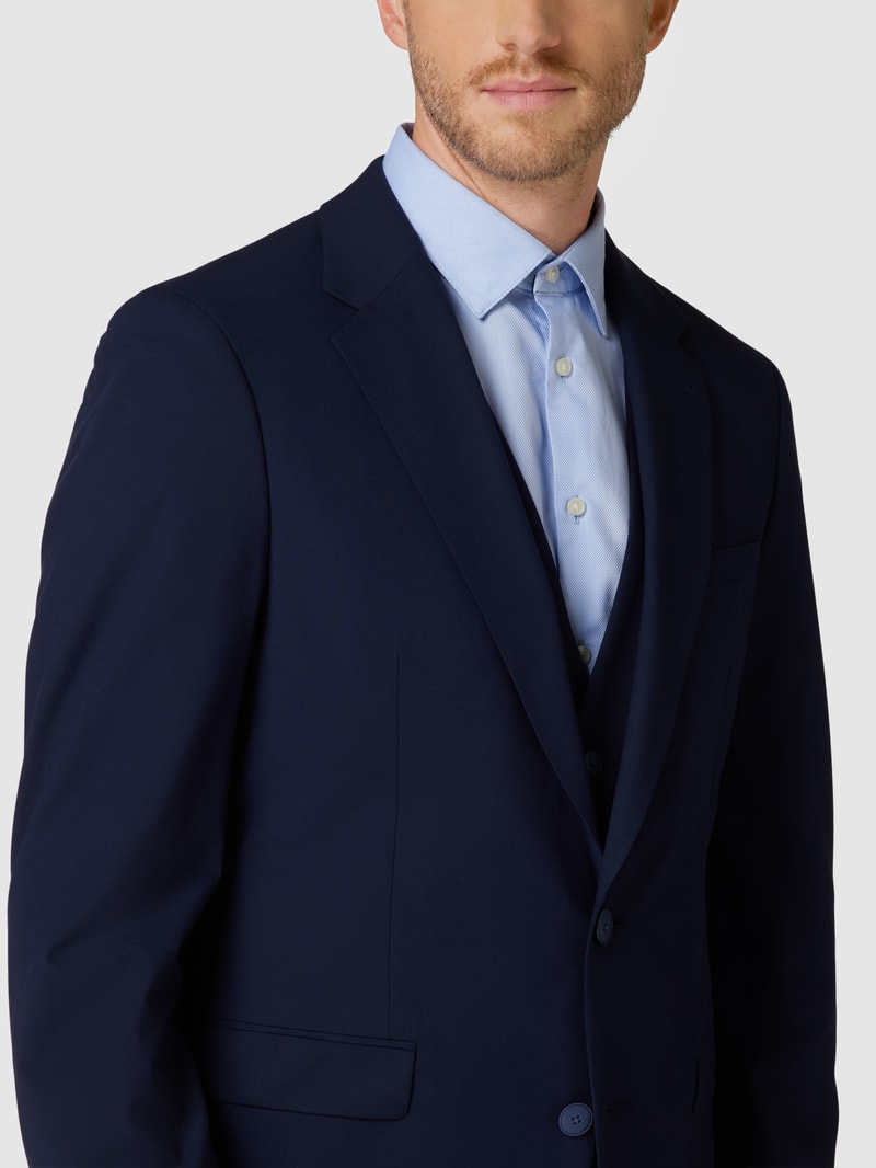 Slim Fit 2-Knopf-Sakko mit Pattentaschen in marineblau