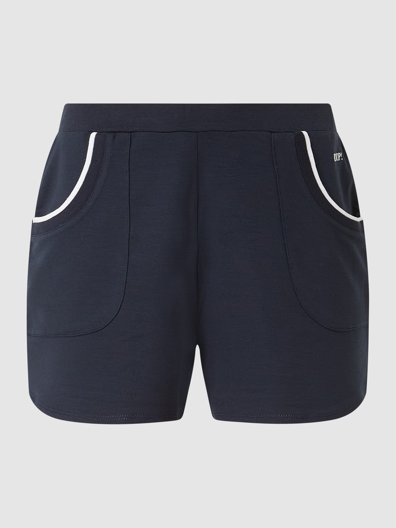 Pyjama-Hose mit Logo-Stickerei in marineblau