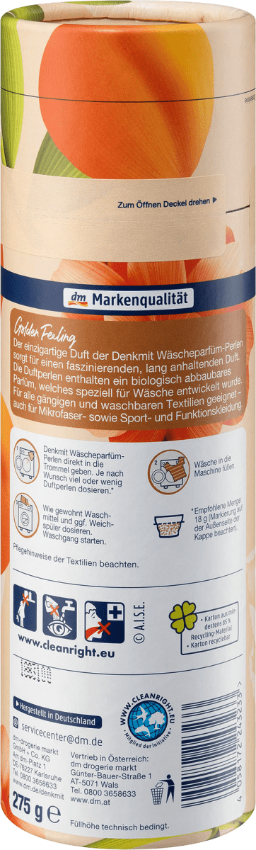 Wäscheparfüm Perlen Golden Feeling, 275 g